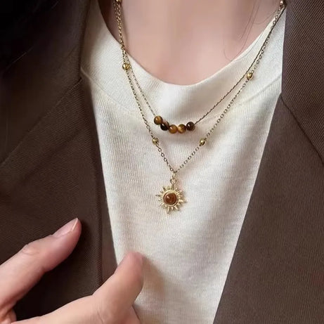 Sun Cross Butterfly Charm Choker Necklace Jewelry