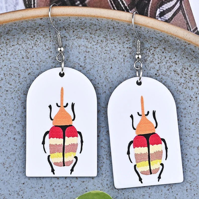 Japan Style Fashion Acrylic Tanjiro Earrings Demon Earrings Anime Cosplay Hanafuda Drop Long Earrings for Women Girls Jewelry - Charlie Dolly