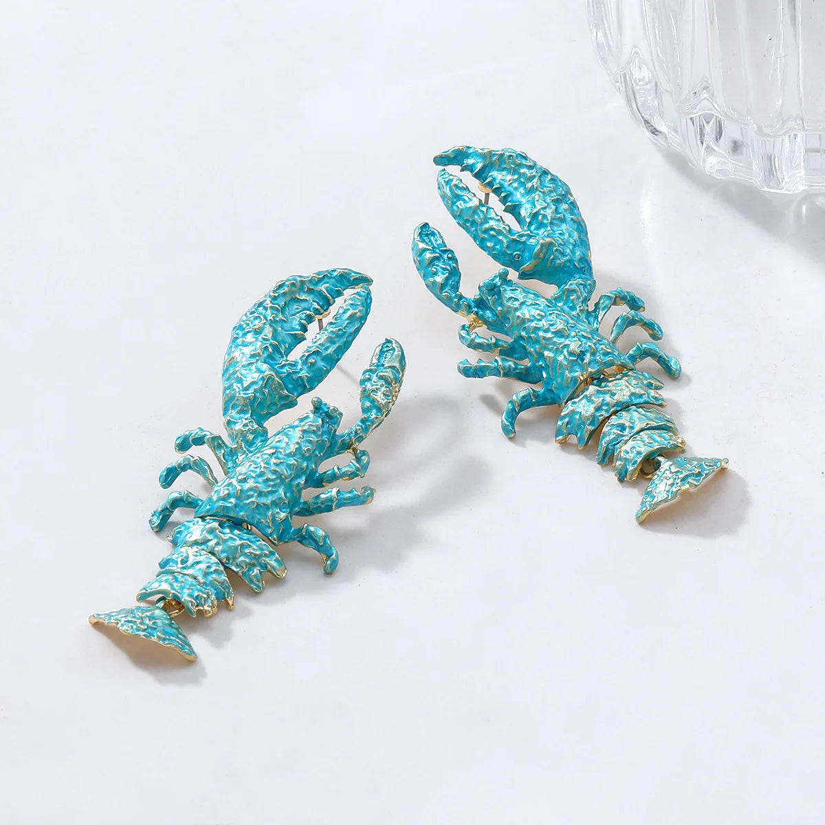 Women Casual Boho Jewelry High Quality Enameled Metal Lobster Drop Earrings Trend Summer Beach Holiday Party Accessories Gift