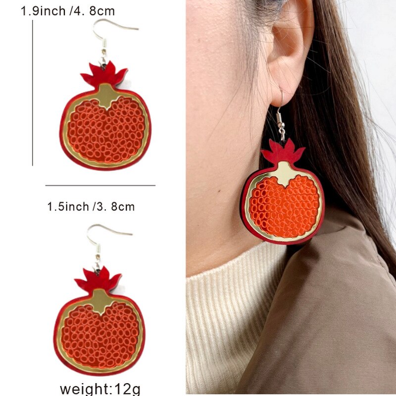 Acrylic Vegetables Fruits Summer Earrings For Girls Cute Cartoon Dragon Strawberry Watermelon Broccoli Pineapple Lemon Earrings - Charlie Dolly