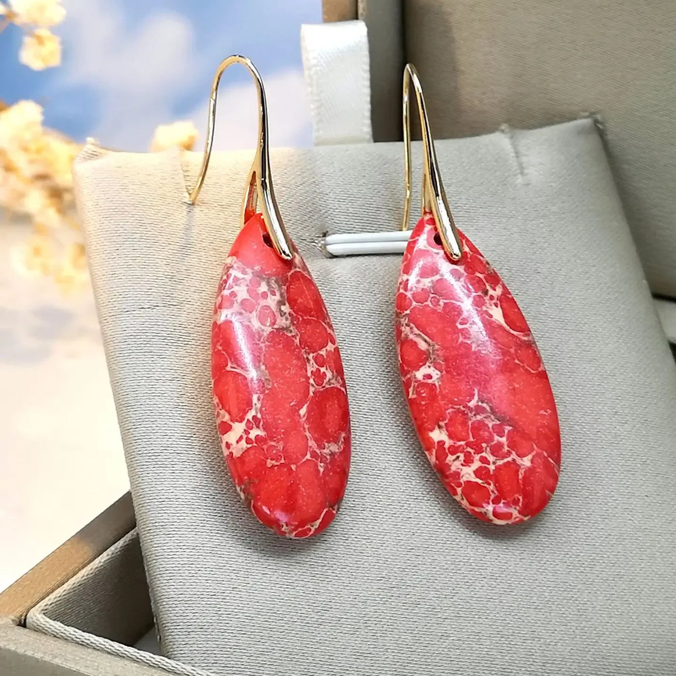 Bohemian Emperor Stone Droplet Pendant Earrings Natural Stone Jewelry Earrings for Women Vintage Luxury Boho Earring Jewelry - Charlie Dolly