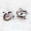 Hoop Earrings Dolphin Cute Fine Jewerly For Women Lucky Gift In 925 Sterling Silver - Charlie Dolly