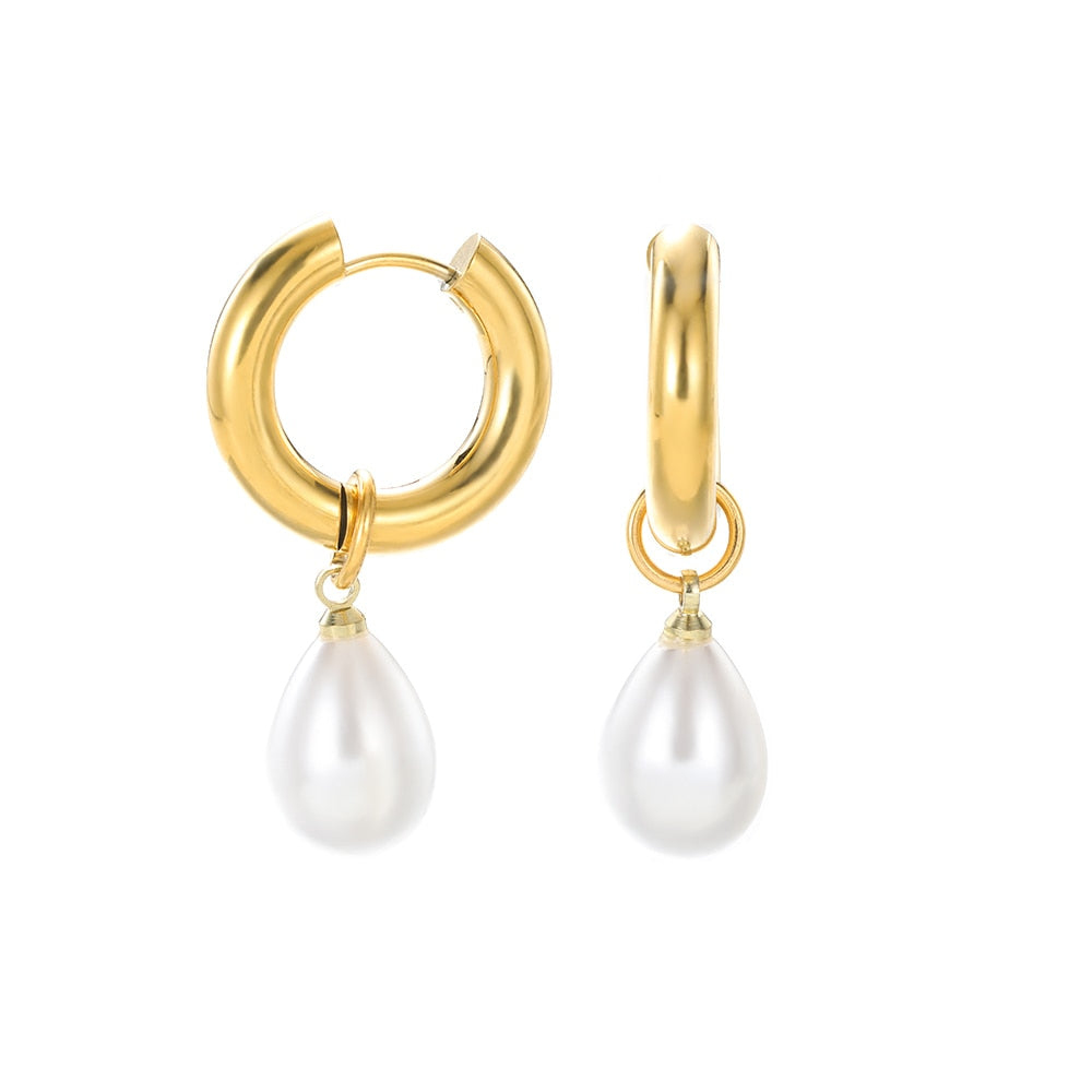 Imitation Pearl Earrings Women Fashion Snowflake Crystal Earrings Charm Zircon Jewelry Cute Earrings Best Choice for Couple Gift - Charlie Dolly