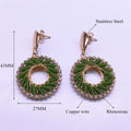 Boho Green Bead Handmade Drop Earrings Stainless Steel Gold Color Stud Earring Bohemia Jewelry boucles d oreille femme EA91S02 - Charlie Dolly