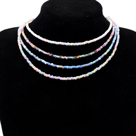 Handmade Seed Bead Colorful Boho Choker Necklace