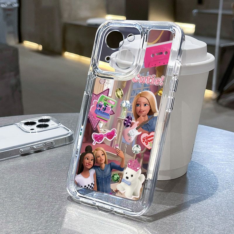 Y2K Girls Barbie Smartphone Shell Fashion Transparent Women Iphone 14Promax Protective Case Anime Cell Cover Accessory Gifts