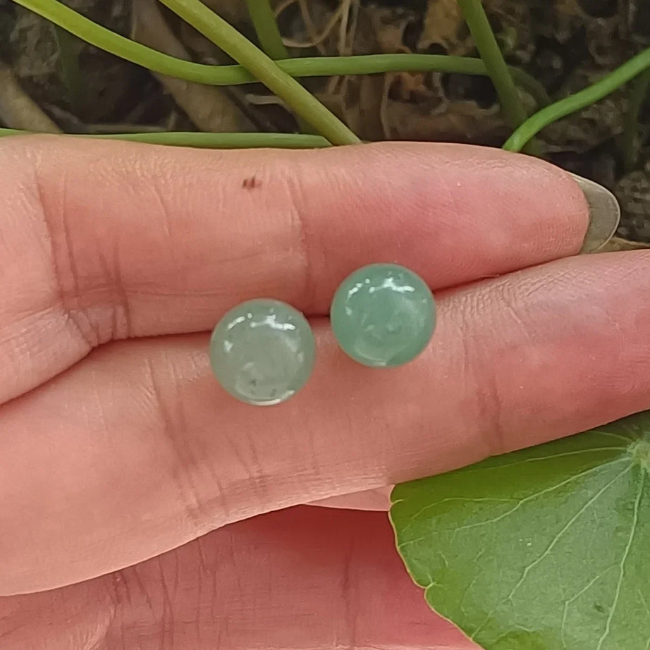 1 Pair Natural Stone Stud Earrings For Women Men Round Turquoises Tiger Eye Lapis Lazuli Beads Earring Fashion Jewelry Gift - Charlie Dolly