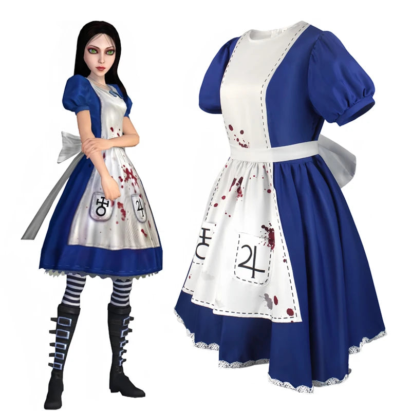 Anime Alice Princess Dress Maid Apron Dress Game Madness Returns Alice Cosplay Costume For Women Girls Halloween Party - Charlie Dolly