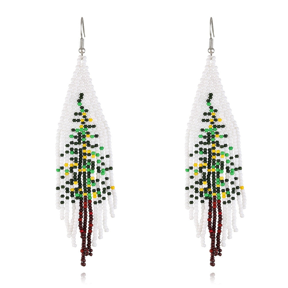 LIMAX Colorful Rice Bead Earrings Niche Ethnic Style Handmade Jewelry Personality Bohemian Tassels Earring - Charlie Dolly