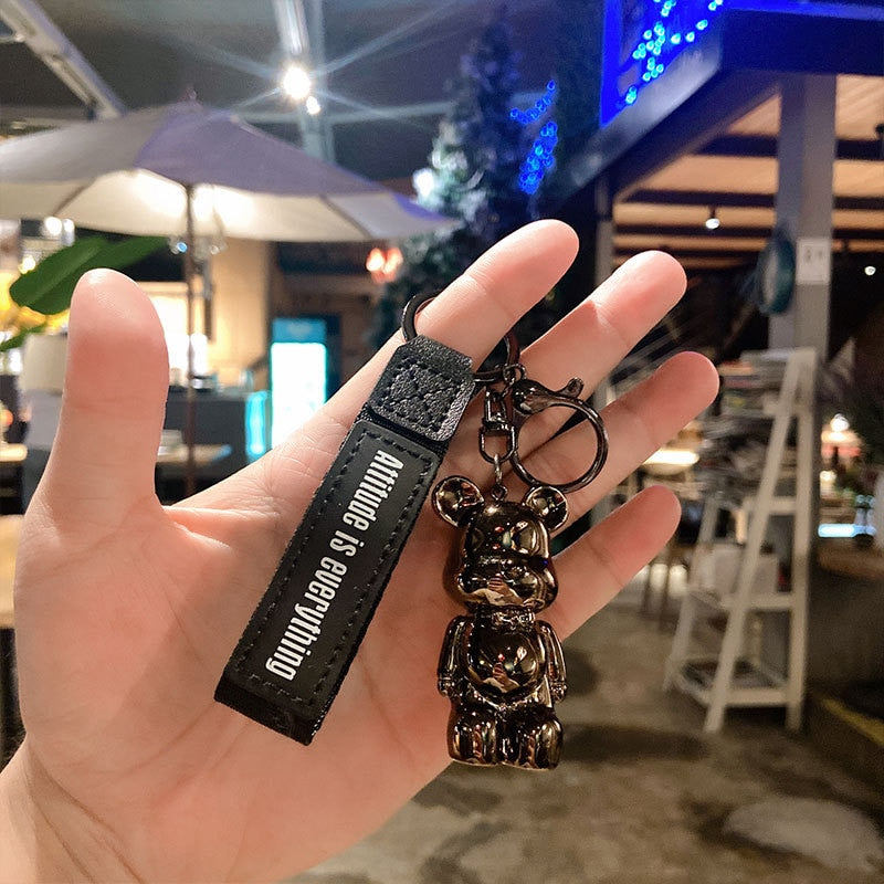 Cute Resin Keychain Charm Tie The Bear Pendant For Women Bag Car KeyRing Mobile Phone Fine Jewelry Accessories Kids Girl Gift - Charlie Dolly
