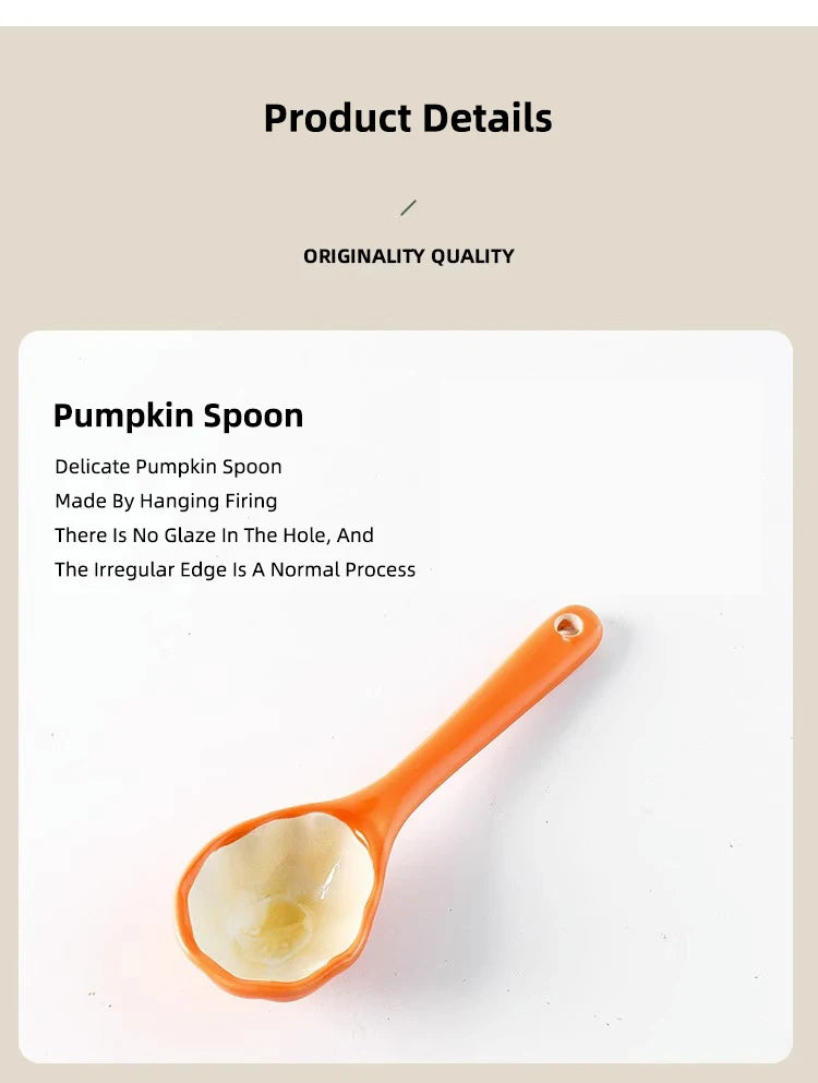 300/450ML Halloween Pumpkin Shaped Ceramic Cup With Spoon Kawaii Soup Mug With Lid  Oatmeal Cup Creative Water Cup - Charlie Dolly