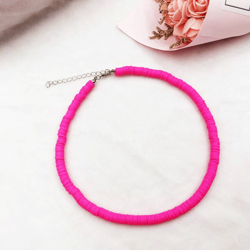 Donarsei New Fashion Colorful Clay Choker Necklace For Women Bohemian Adjustable Soft Pottery Collar Necklace Boho Jewelry - Charlie Dolly