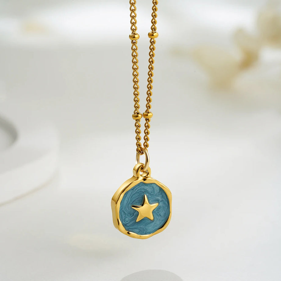 Punk Opal, Cross and Heart Enamel Pendant Choker