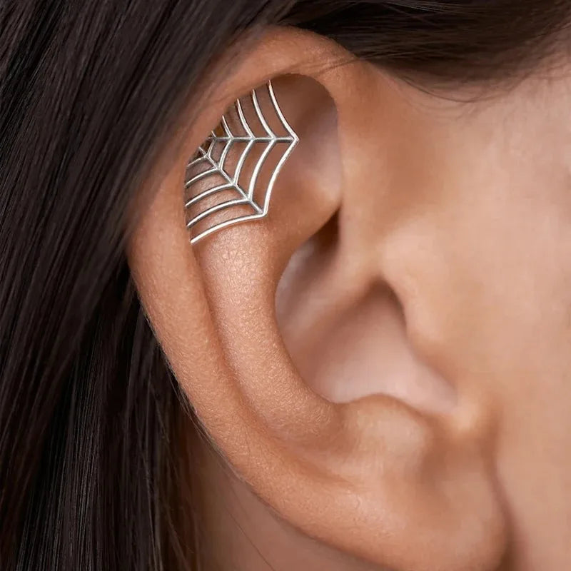 Gothic Spider Web Earring, Punk Tattoo Stud Earring for Halloween Witchy Silver Earring Jewelry Gifts - Charlie Dolly