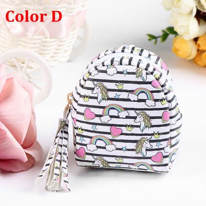 2023 Cartoon Women Girls Mini Coin Bag Cat Printed Coin Purse Keys Card Holder Wallet Money Bags Earphone Package Kids Gifts