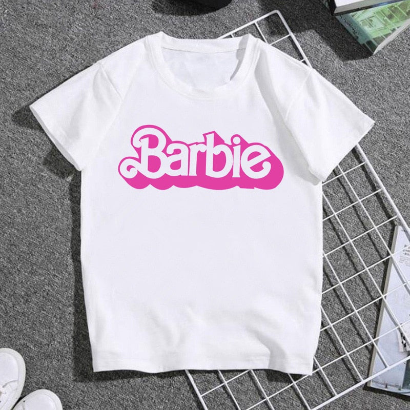 Charlie Dolly 2023 Kawaii Barbie Children Short Sleeves Anime Cartoon Girls Boys Round Neck T Shirt Soft All match Y2K Kids Clothes Streetwear 1006 XXL