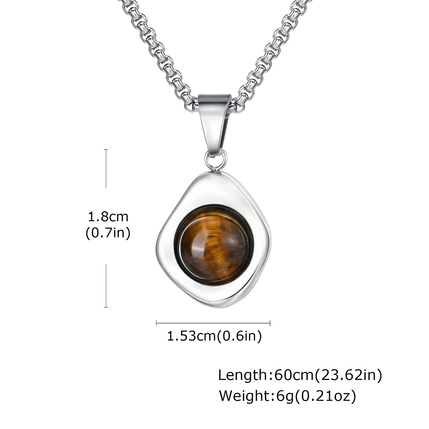 Natural Stone and Stainless Steel Hip Hop Pendant Necklace for Men