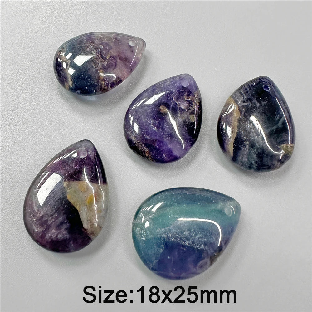 Natural Water Drop Stone Pendant 18x25mm Lapis Lazuli Amethysts Quartzs Charms Bead For Jewelry Making DIY Necklaces Earrings