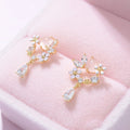 Delicate Cute Zircon Moon Tassel Butterfly Stud Earrings For Women Korean New Fashion Asymmetric Earrings Girls Party Jewelry - Charlie Dolly