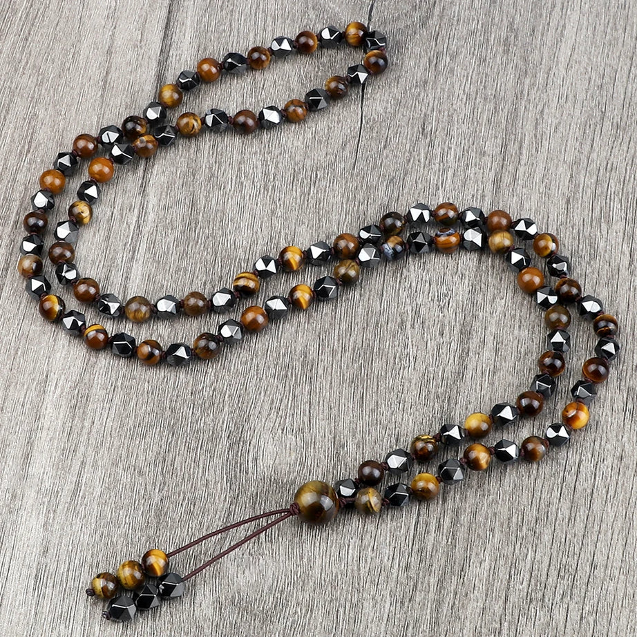 Tiger Eye Knotted 108 Mala Necklace Jewelry