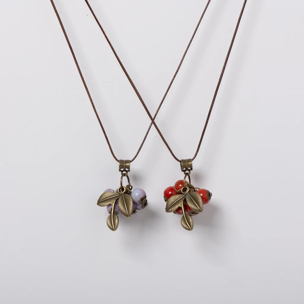 Fruit Ceramic Bead Long Necklace Jewelry