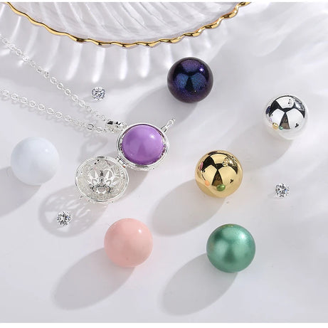 Eudora 18mm Harmony Ball Lotus Cage Pregnancy Bola Necklace, Angel Caller Amulet