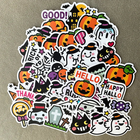 40pcs Stickers Pumpkin Ghost Skull Spider Notebooks, Laptop Holiday Party Halloween  Stickers For Teens Girls Boys Kids