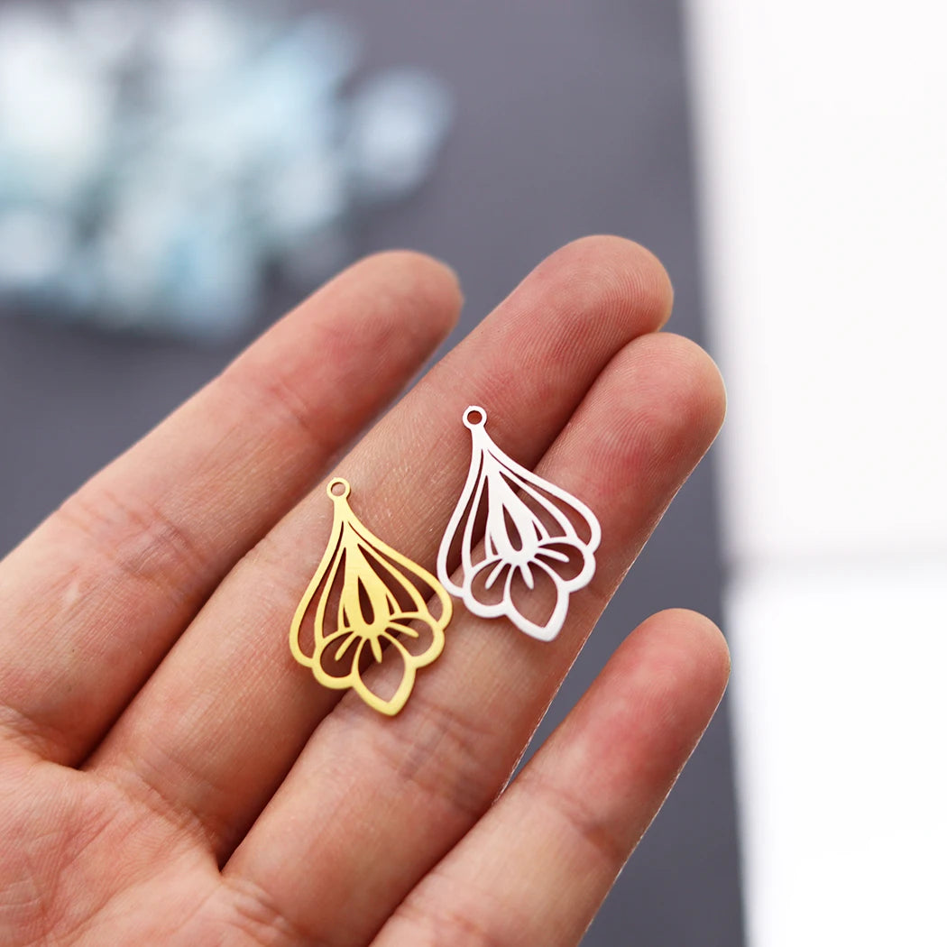 3PCS DIY Amulet Lotus Flower Yogo Buddha Stainless Steel Pendant Charm For Jewelry Making Necklace Religion Crescent diy Supplie