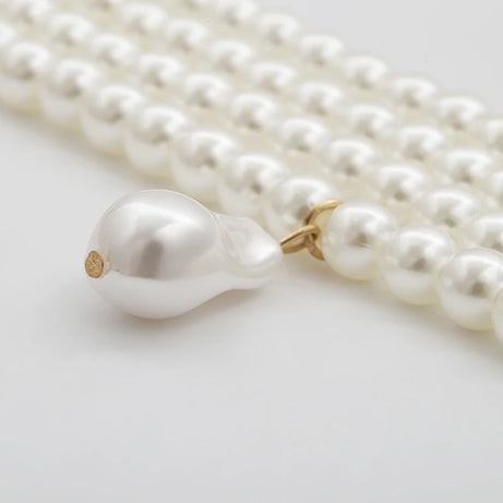 Baroque Pearl Layered Strand Boho Choker Wedding Necklace