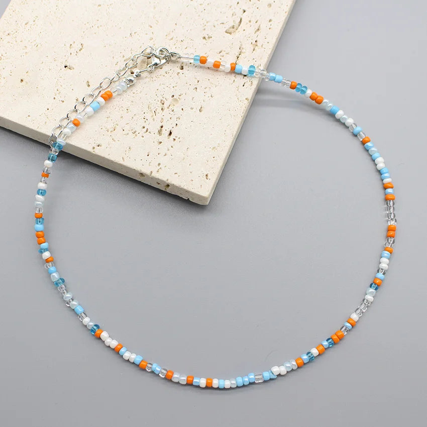 Simple Seed Beads Choker  Women Korean Fashion Charm Colorful Handmade Boho Collar Chain Neck Necklace Femme Jewelry  Gift
