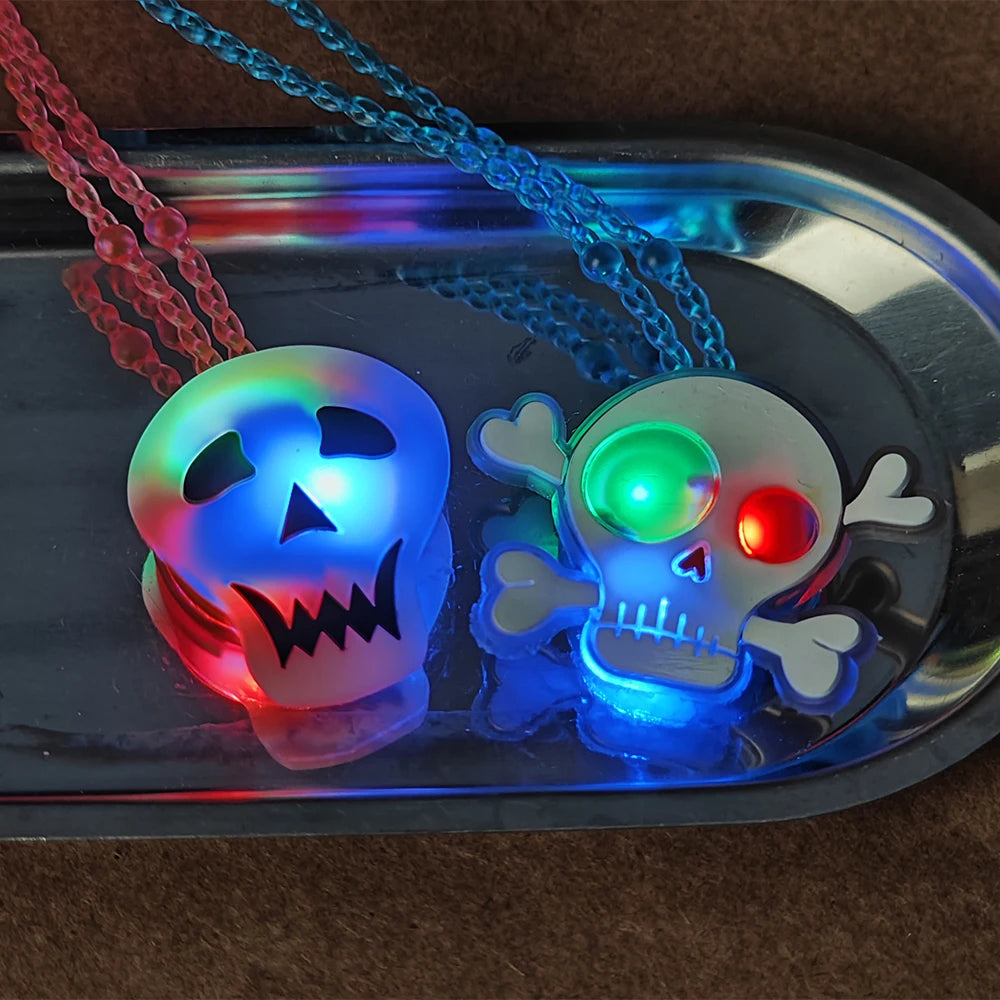 2024 Halloween LED Light-emitting Necklaces for Women Glowing Pendant Toys Children Flash Necklace Halloween Party Decorations - Charlie Dolly