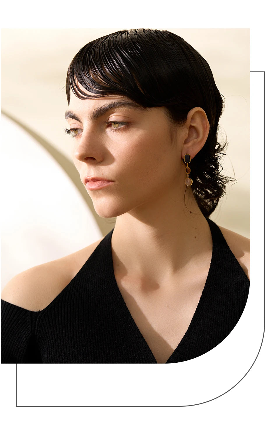 Yhpup 316l Stainless Steel Natural Stone Geometric Drop Dangle Earrings for Women PVD 18k Plated High Quality Fashion Jewelry