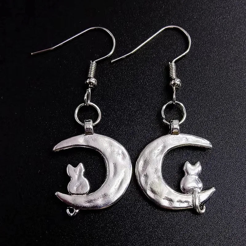 Earrings for Women Girls Drop Dangle Teens Charm Gift Party Simple Punk Cool Halloween Skull Cross Horror Skeleton Death Bat - Charlie Dolly