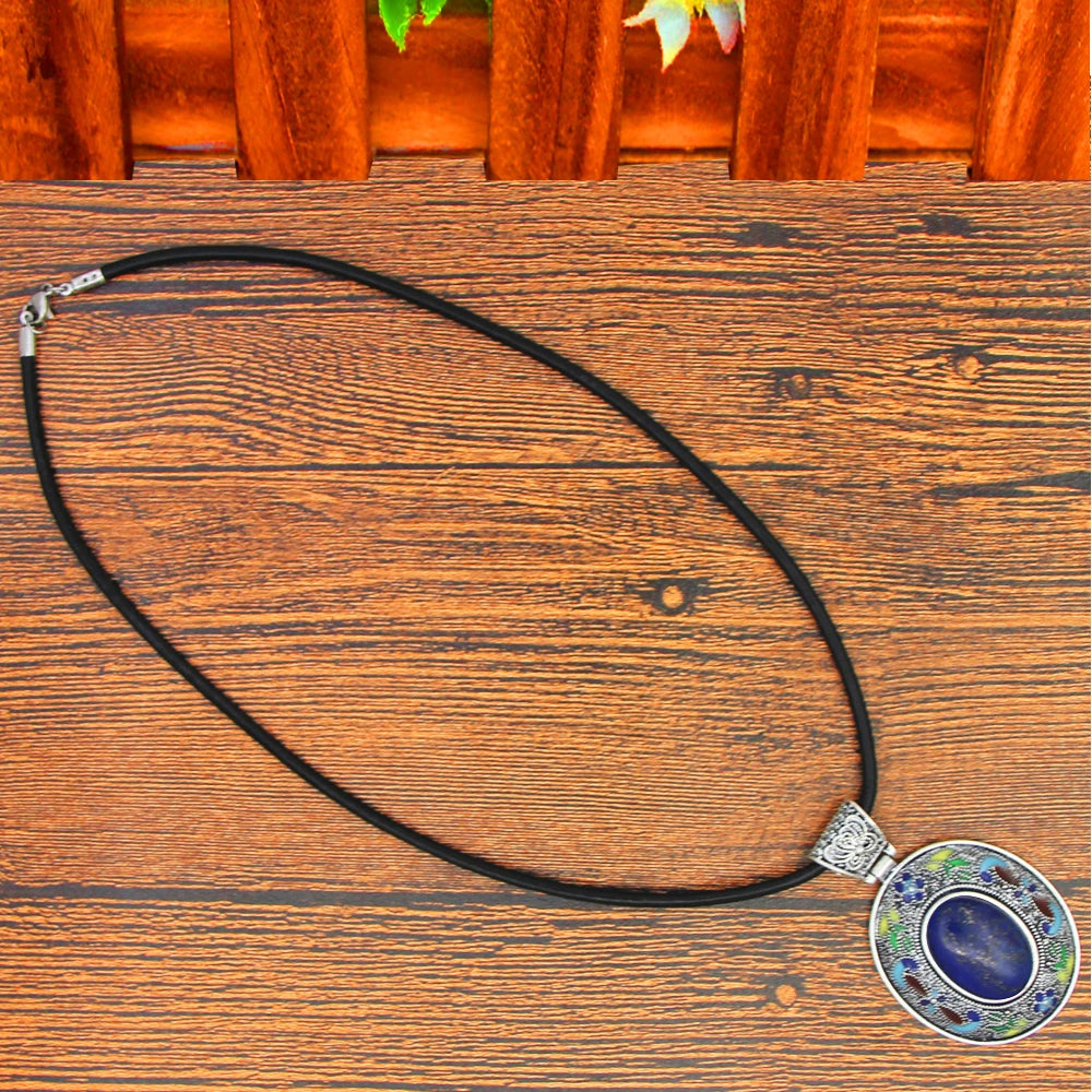 Vintage Oval Lapis Lazuli Jewelry Sets Natural Tiger Eey Unakite Quartz Necklace Earrings Bohemia Fashion Jewelry TS456