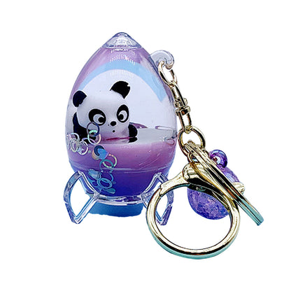 Panda Key Chains Women Cute Astronaut Animal Keychain As Gifts For Girls Astronaut Quicksand Floating Panda Panda Keychain As