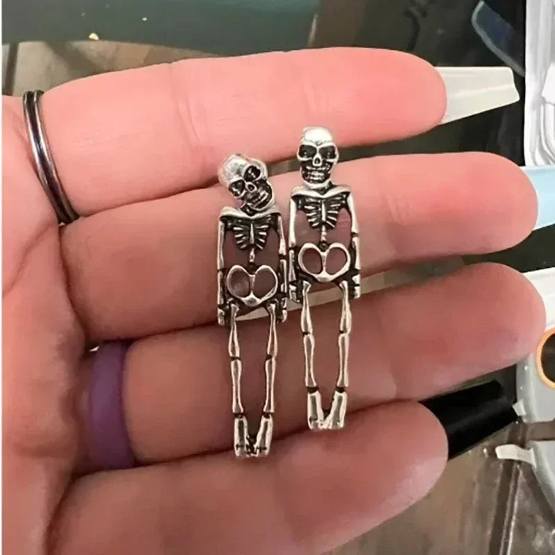 New Halloween Skull Skeleton Drop Earrings for Women Fashion Trend Gothic Jewelry Gift Hip Hop Rock Cool Dropped Earrings Men - Charlie Dolly