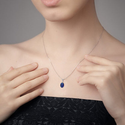 Romantic Blue Crystal Halo Necklace Female Pendant Original Pandora  Clavicle Chain Fashion DIYJewelry Gift for Girl