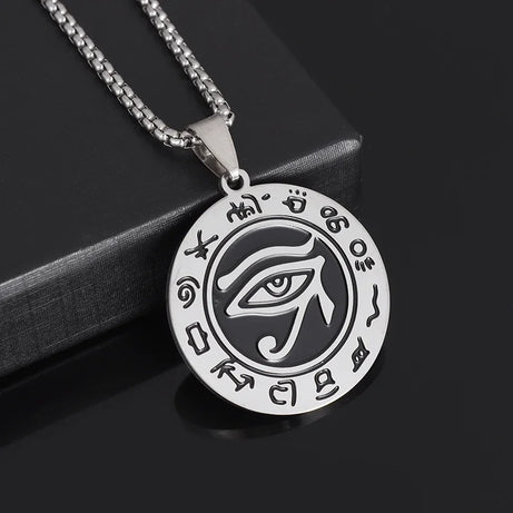 Eye of Horus Evil Eye Pendant Necklace, Ancient Egyptian Protection Amulet