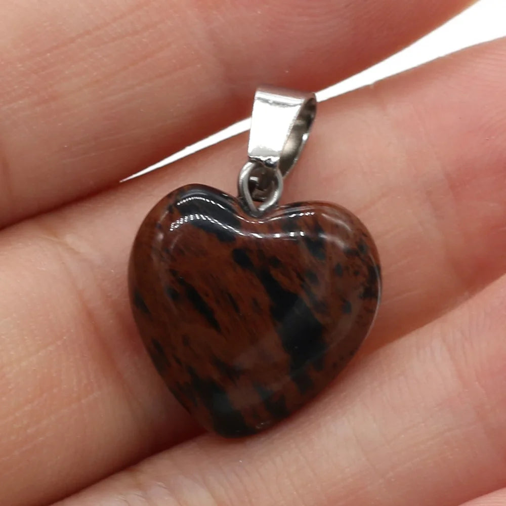 4Pcs Small Pendant Natural Stone Heart-Shaped Lapis lazuli Pendat For Jewelry Making DIY Necklace Earrings Accessory