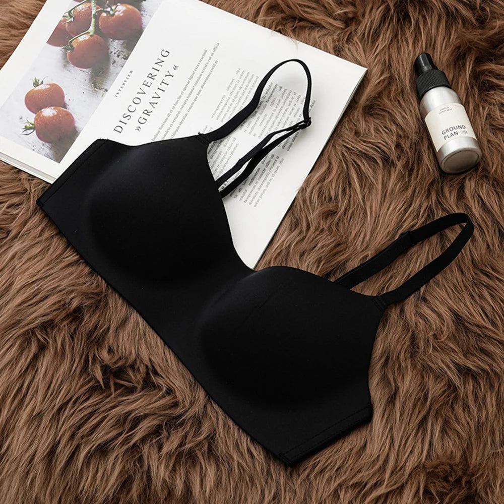 Women Push Up Bra For Small Breast Non-Wire Female Sexy Lingerie Solid Color Seamless Tube Top Bras Beauty Back Underwear Gather - Charlie Dolly