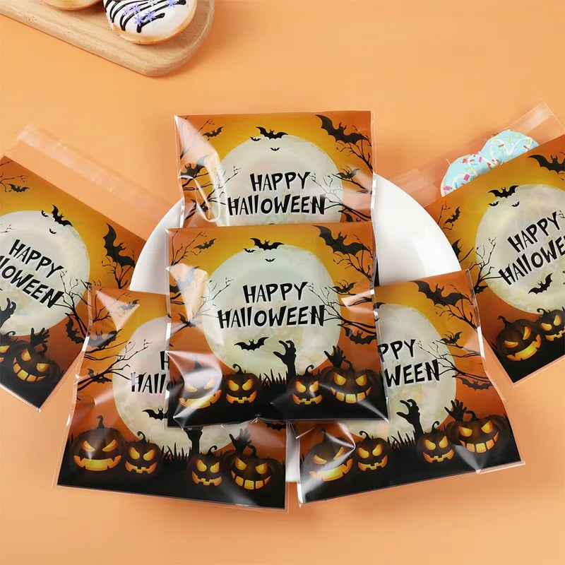50PCS Halloween Candy Bags Halloween Party Decorations For Home 2024 Packaging Bag Pumpkin Party Ghost Halloween Decor Supplies - Charlie Dolly