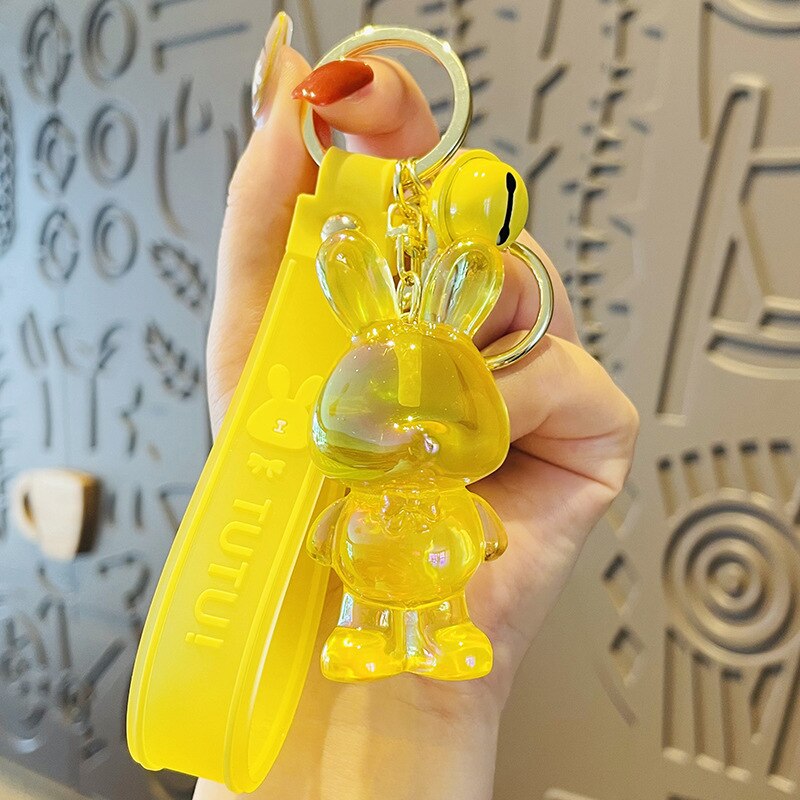 Cute Crystal Keychain Charm Tie The Bear Pendant For Women Bag Car KeyRing Mobile Phone Fine Jewelry Accessories Kids Girl Gift - Charlie Dolly