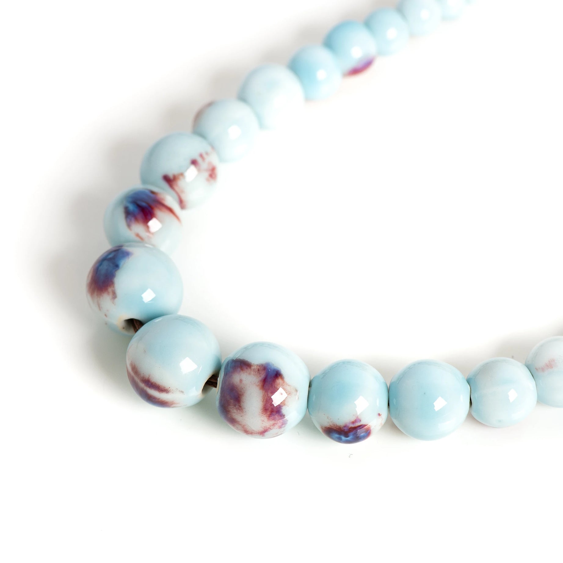 Vintage Ceramic Bead Adjustable Long Necklace Jewelry