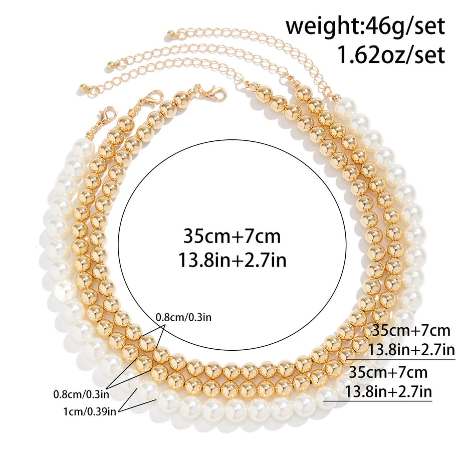 Pearl Bead Multilayer Collarbone Necklace Jewelry
