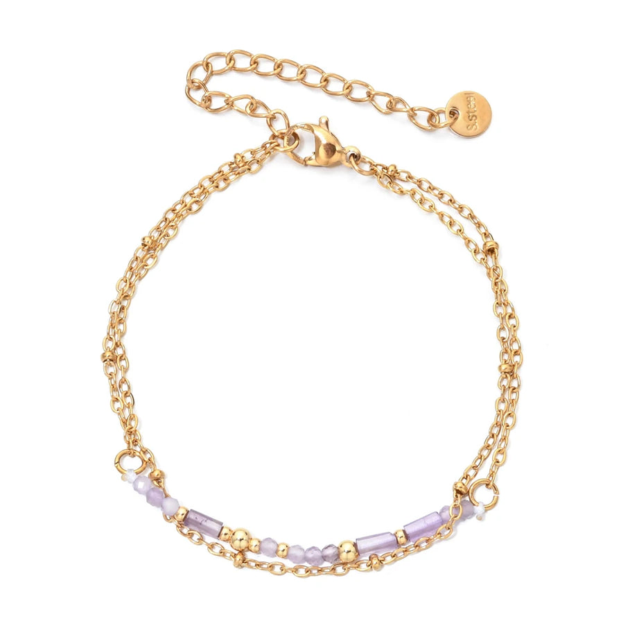 Gold Lapis Lazuli & Turquoise Chain Bracelet