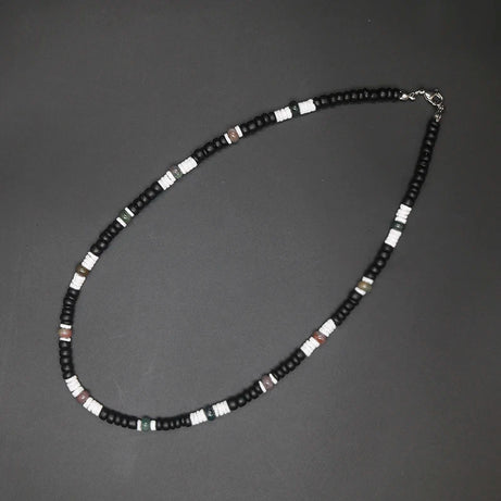 Tribal Coconut and Puka Shell Boho Necklace for Men