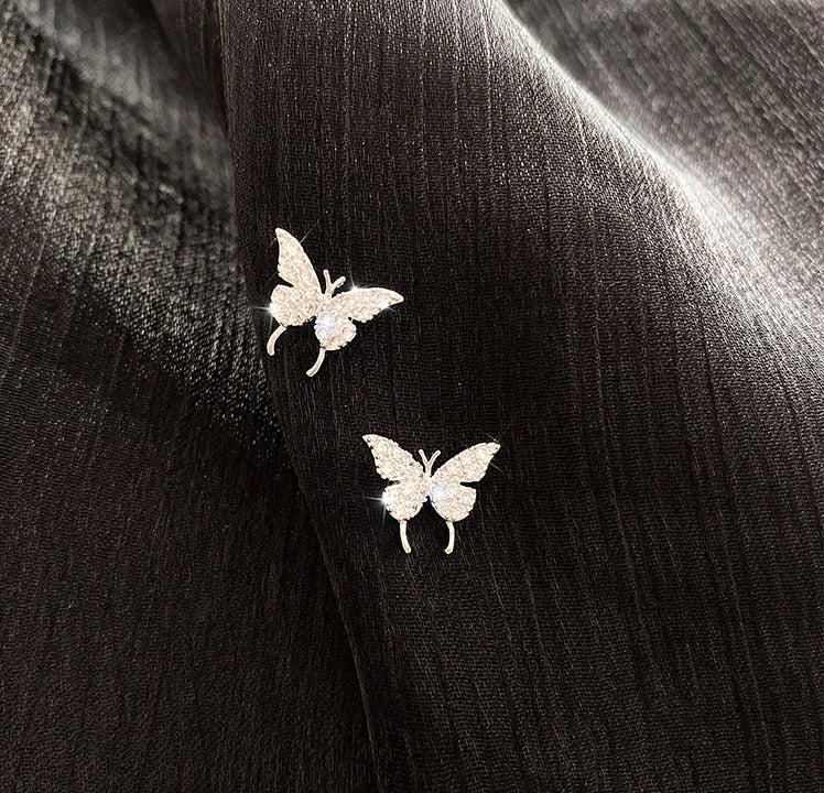 Shining Zircon Butterfly Ear Cuff Earrings for Women Girls Fashion 1pc Non Piercing Ear Clip Ear-hook Party Wedding Jewelry Gift - Charlie Dolly