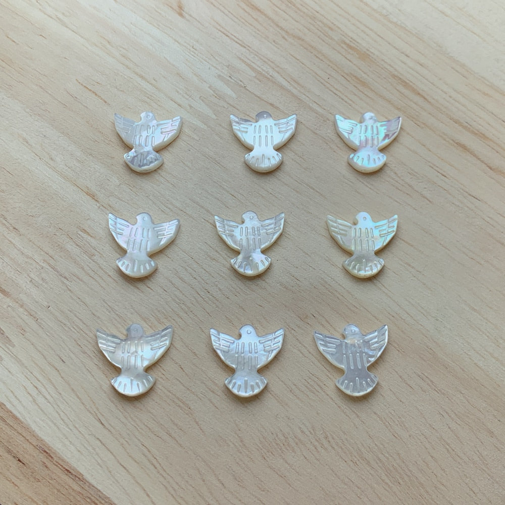 Natural Mother of Pearl Shell Peace Dove Beads Loose Gemstone For Jewelry Making DIY Necklace Bracelet Accessories Wholesale - Charlie Dolly