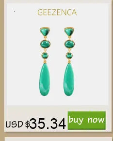 GEEZENCA 925 Silver Lapis Lazuli Turquoise Leaf Stud Earrings Women Gold Plated Trendy Dainty Lightweight Statement Earring Gift
