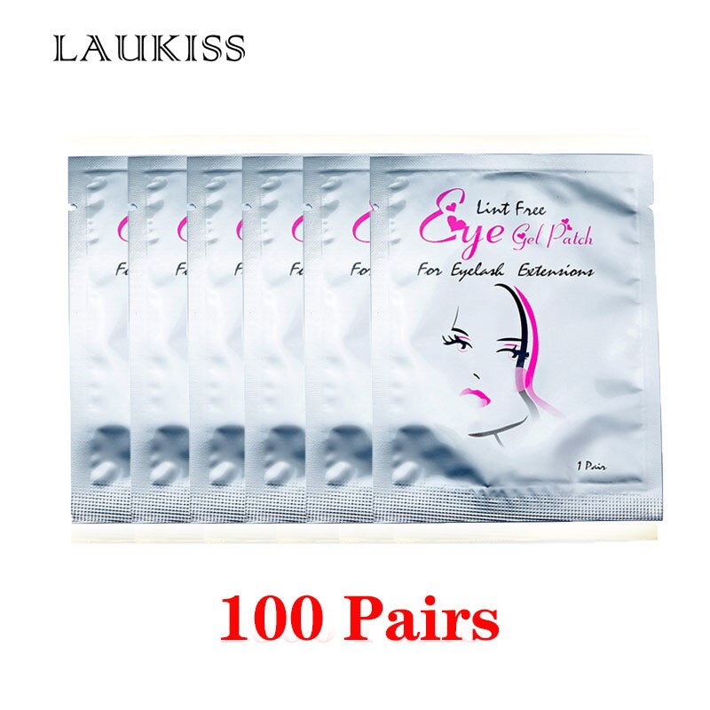 25/50/100Pairs Eye Patches Under Eyelash Pads for Building Hydrogel Paper Patches Pink Lint Free Stickers for False Eyelashes - Charlie Dolly